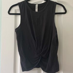 Black lululemon twist front crop tank